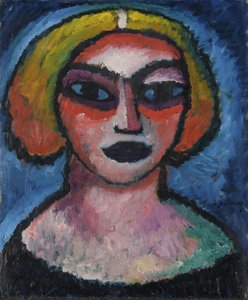 Hlava ženy. Verso: busta muže (kolem 1910-1912) od Alexej von Jawlensky