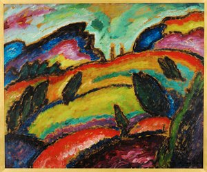 Huegel - Hill (olej na kartonu) od Alexej von Jawlensky