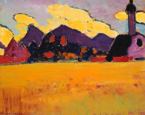 Krajina poblíž Murnau; Krajina poblíž Murnau, kolem roku 1910 od Alexej von Jawlensky
