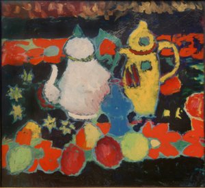Zátiší se žlutým a bílým džbánem od Alexej von Jawlensky
