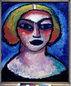 ""Tete de femme"" (Hlava ženy) Obraz Alexeje von Javlenského (1864-1941) 1912 Rozměr 61x51 cm Olej na kartonu Státní muzea, Berlín od Alexej von Jawlensky