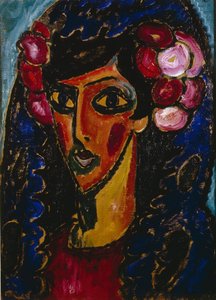 Modrá mantilla, 1913 od Alexej von Jawlensky