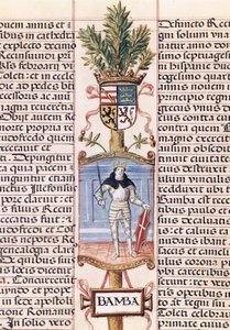 Portrét vizigótského krále Wamby († 688, španělský král v letech 672-680/681, z „Genealogie španělských králů“ od Alonsa de Cartagena od Alfonso de Cartagena