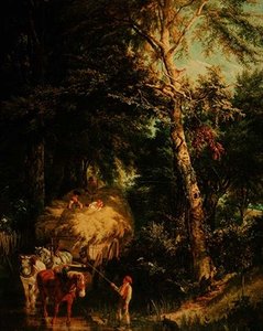 Crossing the Brook (olej na plátně) od Alfred-Edward Chalon