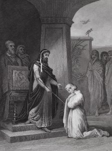 Ester před králem Achašveróšem, Ester, kap. 15, v. 11 (rytina) od Alfred (after) Johannot