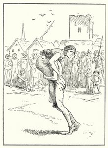 Merrie England: Zápas (litografie)
