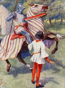Merrie England: Mladý rytíř (barevná litografie)