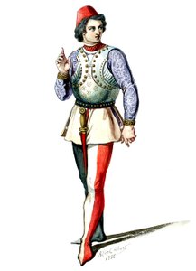 Halévy - La magicienne - kostýmní modely Alfreda Alberta - 04. Ecuyer, mužský sbor (retušováno)