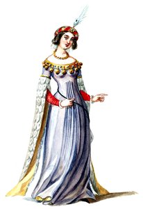 Halévy - La magicienne - kostýmní modely Alfreda Alberta - 07. Dame de cour (retušováno) od Alfred Albert