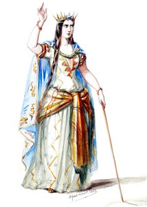 Halévy - La magicienne - kostýmní modely Alfreda Alberta - 19. Mélusine, hraběnka z Lusignanu, 1. kostým (retušováno) od Alfred Albert