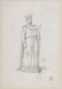 Halévy - La magicienne - kostýmní modely Alfreda Alberta - 25. Šachová partie, křesťanský král, M. Lefèvre