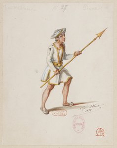 Halévy - La magicienne - kostýmní modely Alfreda Alberta - 27. Šachová partie, pěšci (Saracéni) od Alfred Albert