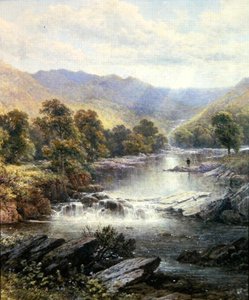 Rybář v údolí řeky od Alfred Augustus (after) Glendening