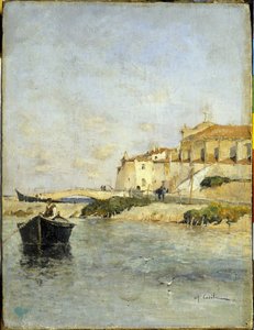 Rybářská vesnice. Obraz Alfreda Casile (1848-1909). Limoux, Musee Petiet. od Alfred Casile