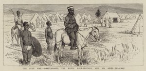 Válka Zuluů, Dabulamanzi, králův nevlastní bratr a jeho Aides-de-Camp od Alfred Chantrey Corbould
