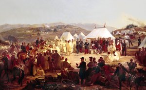 Dobytí Alžírska: kapitulace kmene Beni Raten z Kabylie francouzskému maršálu Randonovi (1795-1871) v roce 1854