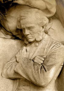 Detail sochy znázorňující skladatele Cesara Francka (1822-1890), náměstí S. Rousseau, Paříž od Alfred Charles Lenoir