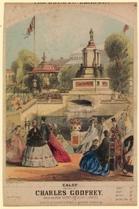 Cval. Ukazuje zahradu Royal Horticultural Society vytvořenou tak, aby se shodovala s výstavou v roce 1862 od Alfred Concanen
