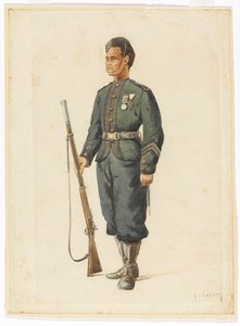 Střelec 4. pluku Gurkha v rozkazu cvičení od Alfred Crowdy Lovett