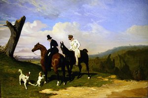 Eine Pause beim Reiten mit den Hunden