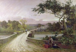 Newby Bridge, Windermere (olej na plátně) od Alfred East