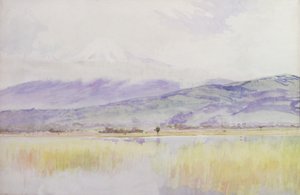Fuji-San, kolem roku 1889 (akvarel na papíře) od Alfred East
