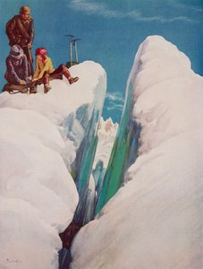 Štěrbina, horolezecká tragédie, kresba Alfreda Bestalla (1892-1986) z časopisu The Tatler, č. 1366, 31. srpna. od Alfred Edmeades Bestall