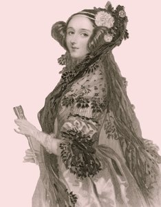 Portrét Augusty Ady Kingové (1815 - 1852), hraběnky z Lovelace (rytina).