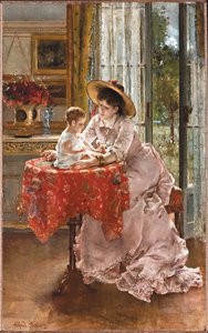 Spokojená matka, 1872 od Alfred Emile Stevens