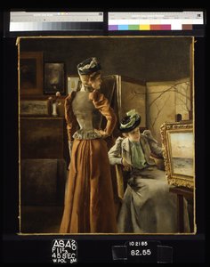 Návštěva studia (olej na plátně) od Alfred Emile Stevens