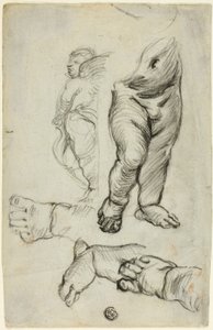 Náčrtky Putti (recto); Studie k ornamentu (verso)