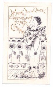 Viktoriánské přání estetiky hrající na housle, cca 1881 (jednobarevné) od Alfred Gray