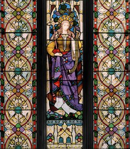 Faith, kolem roku 1868 (barevné sklo)