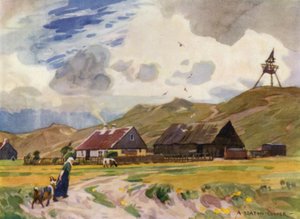 Dánsko: Gamla Skagen (barevné lito) od Alfred Heaton Cooper