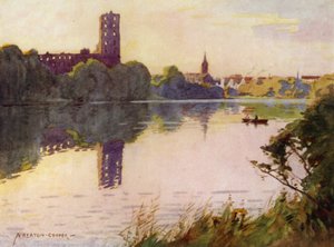Dánsko: Hrad Koldinghus, Severní Schleswig (barevné lito) od Alfred Heaton Cooper