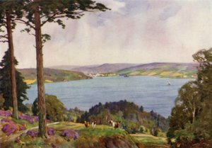 Dánsko: Vejle Fiord, Jižní Jutsko (barevné lito) od Alfred Heaton Cooper