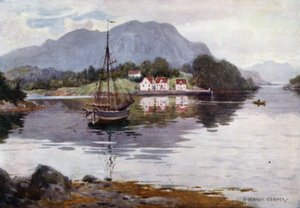 Godosund, Hardangerský fjord od Alfred Heaton Cooper