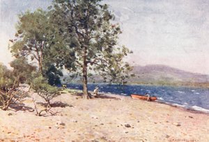 Lake District: Bassenthwaite Lake, větrné ráno (barevná litografie) od Alfred Heaton Cooper