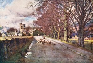Lake District: Crosthwaite, Keswick (barevná litografie) od Alfred Heaton Cooper