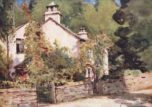 Lake District: Dove Cottage, Grasmere (barevná litografie) od Alfred Heaton Cooper