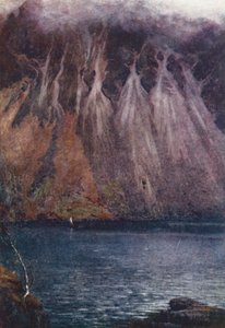 Lake District: Wastwater Screes (barevná litografie) od Alfred Heaton Cooper