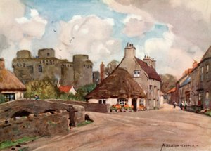 Vesnice a hrad Nunney od Alfred Heaton Cooper