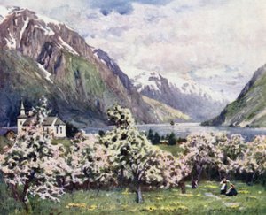 Oode, Hardangerský fjord od Alfred Heaton Cooper