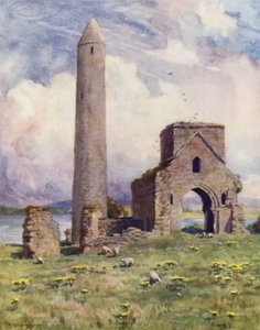 Kulatá věž a opatství, Devenish Isle od Alfred Heaton Cooper
