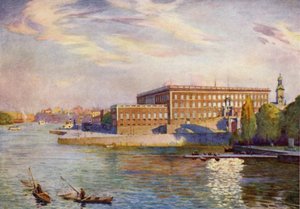 Královský palác, Stockholm od Alfred Heaton Cooper