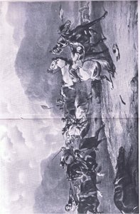 Ústup u Naseby: 14. června 1645, ilustrace z britských bitev na souši a na moři, 1915 od Alfred Heaton Cooper