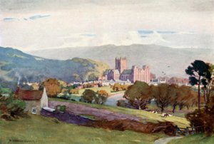 Wells, z Milton Hill (barevné lito) od Alfred Heaton Cooper