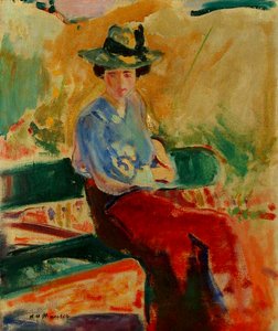 Postava na lavičce od Alfred Henry Maurer