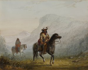 „Bourgeois“ W---r a jeho indiánská žena od Alfred Jacob Miller