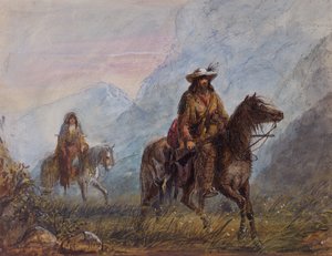 Kapitán Joseph Rutherford Walker, kolem roku 1837 (akvarel na papíře) od Alfred Jacob Miller